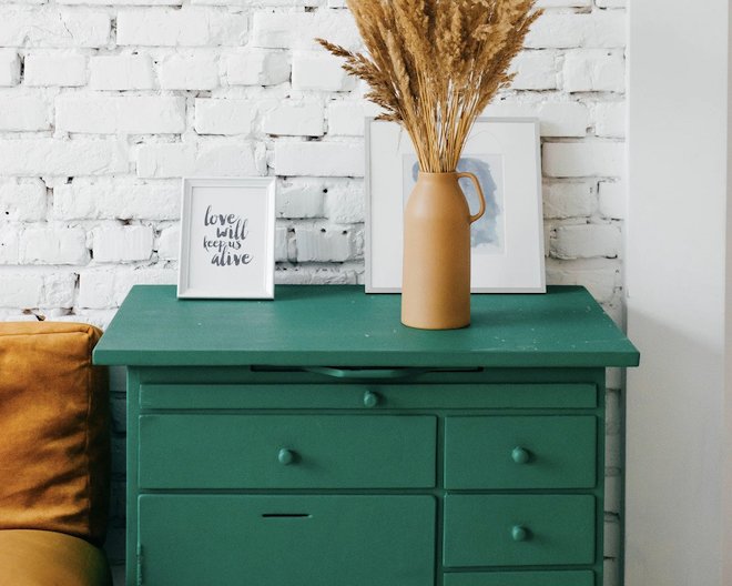 Image of drawers with cozy decorations